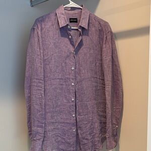 Giorgio Armani Purple Button-Up Shirt